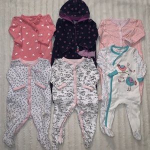 9 month lot of footsie jammies